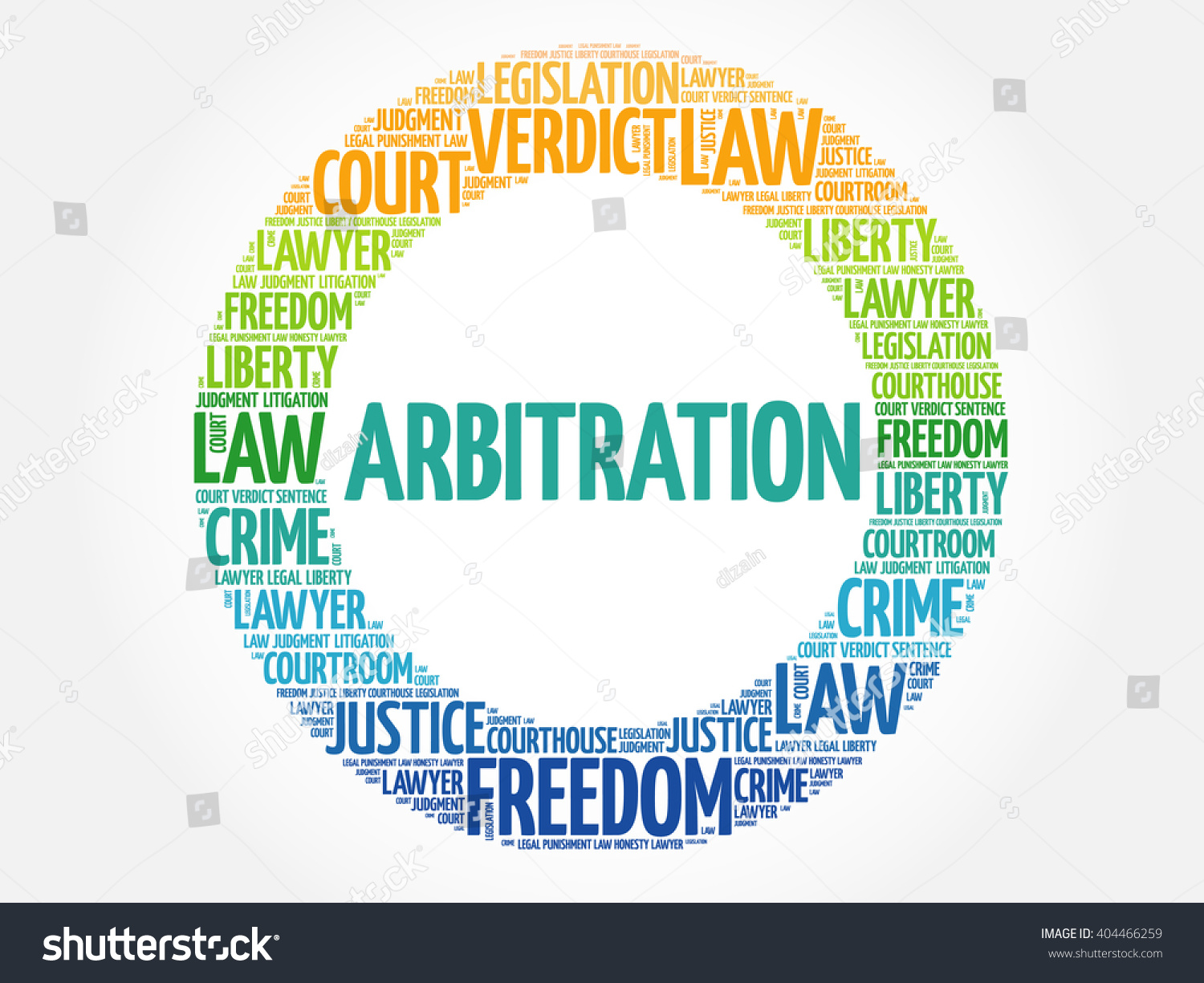 Arbitration Word Cloud Concept Stock Vector Royalty Free 404466259