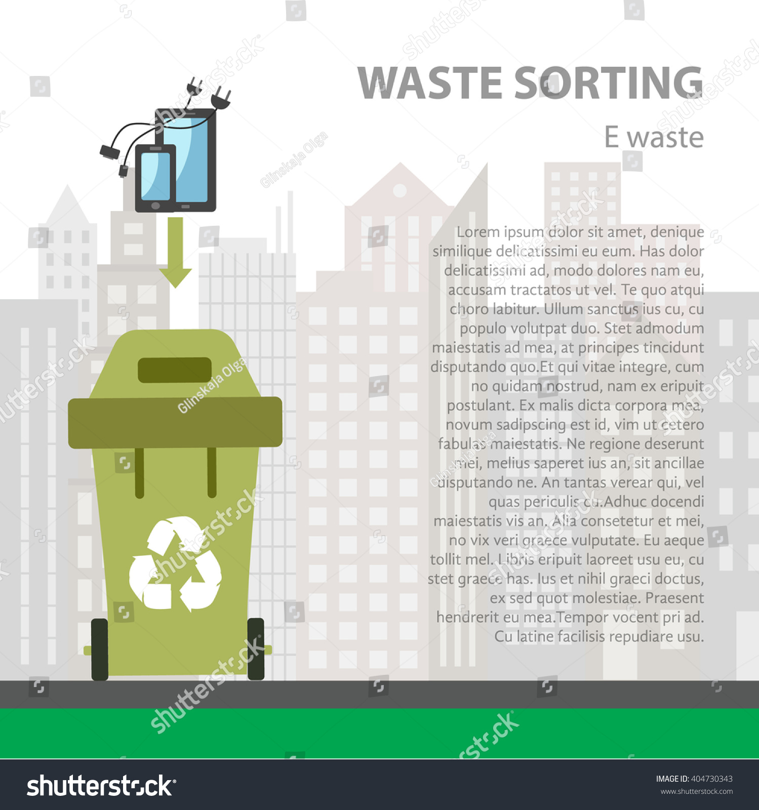 Ewaste Sorting Flat Concept Vector Illustration Stock Vector Royalty