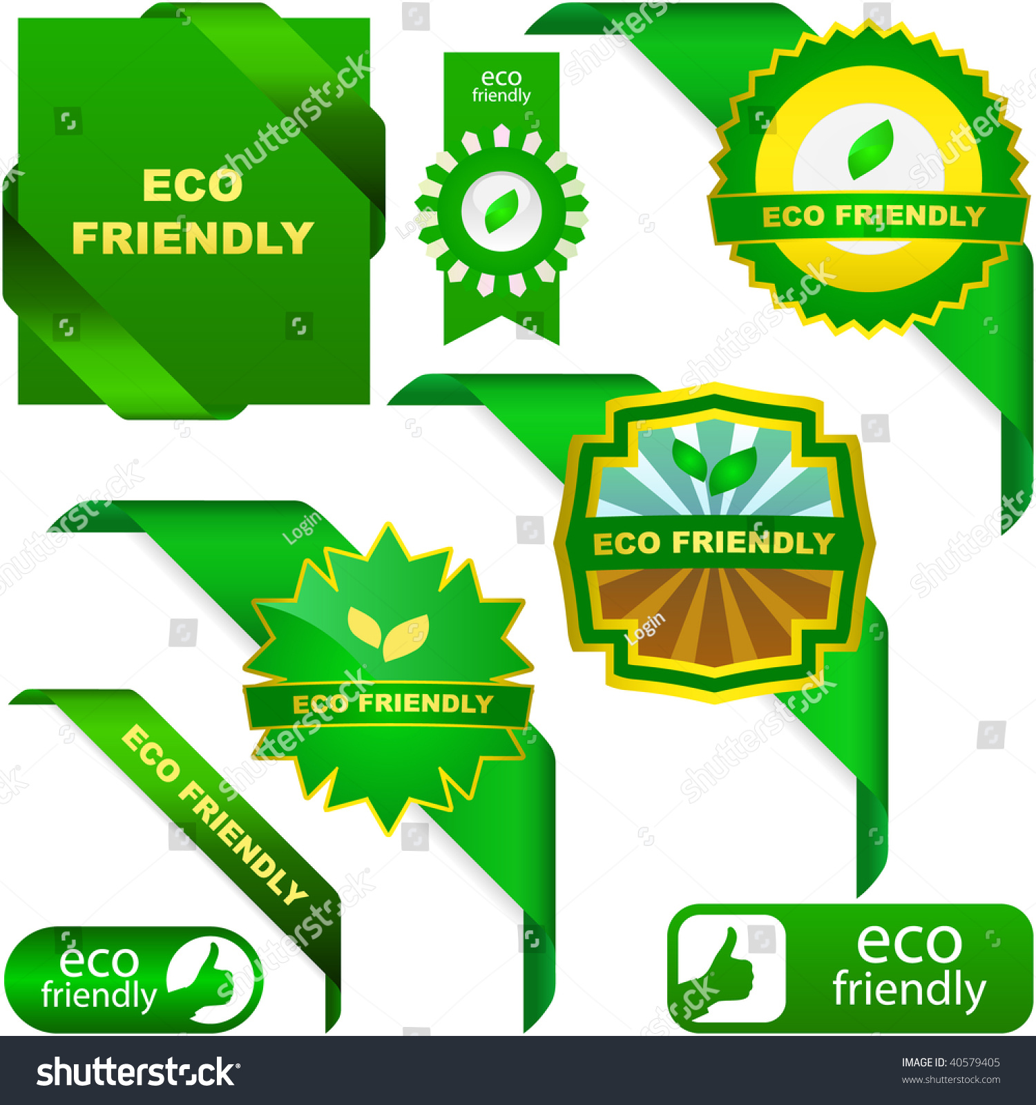 Set Eco Friendly Natural Organic Labels Stock Vector Royalty Free