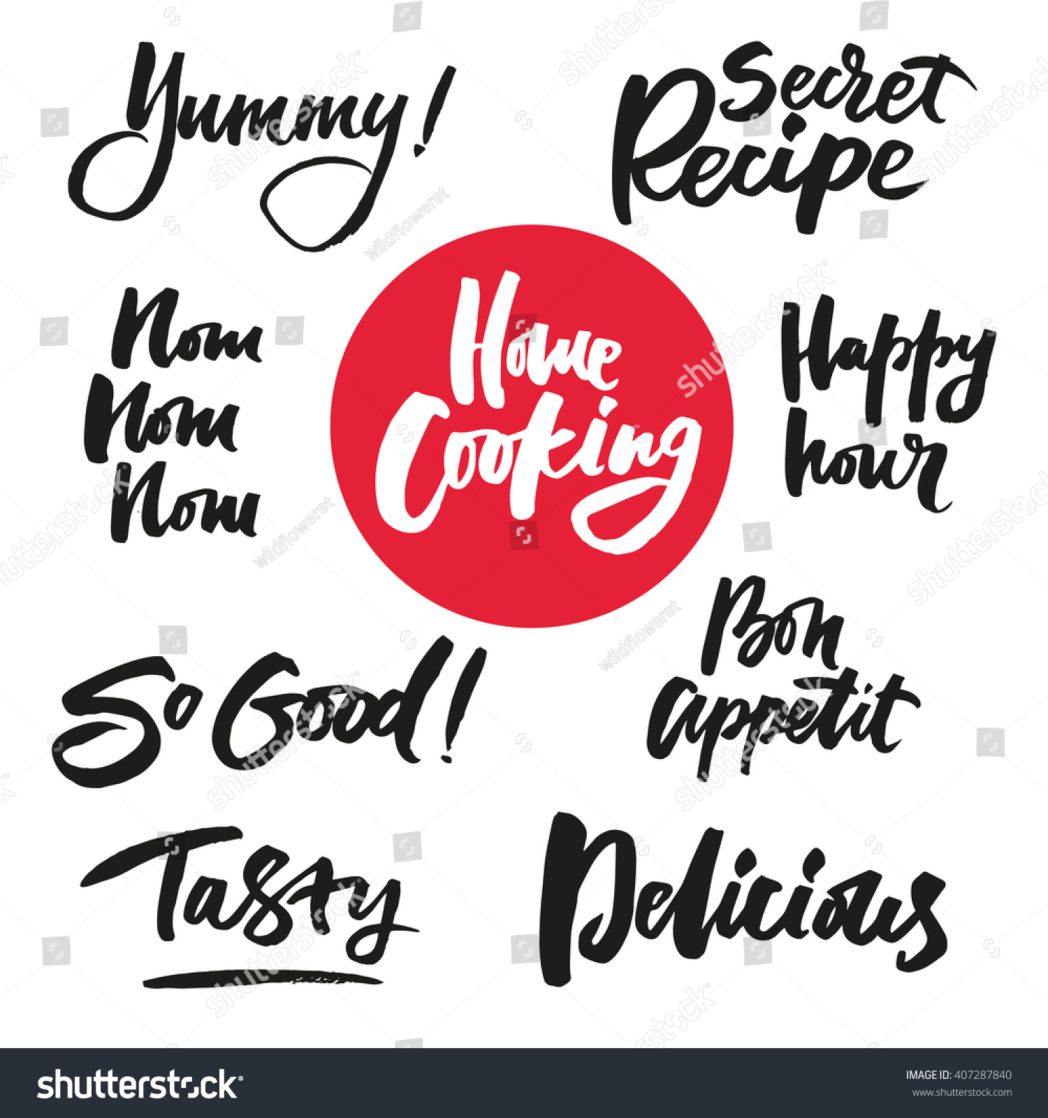 Cooking Lettering Designs Print Web Projects Stock Vector Royalty Free