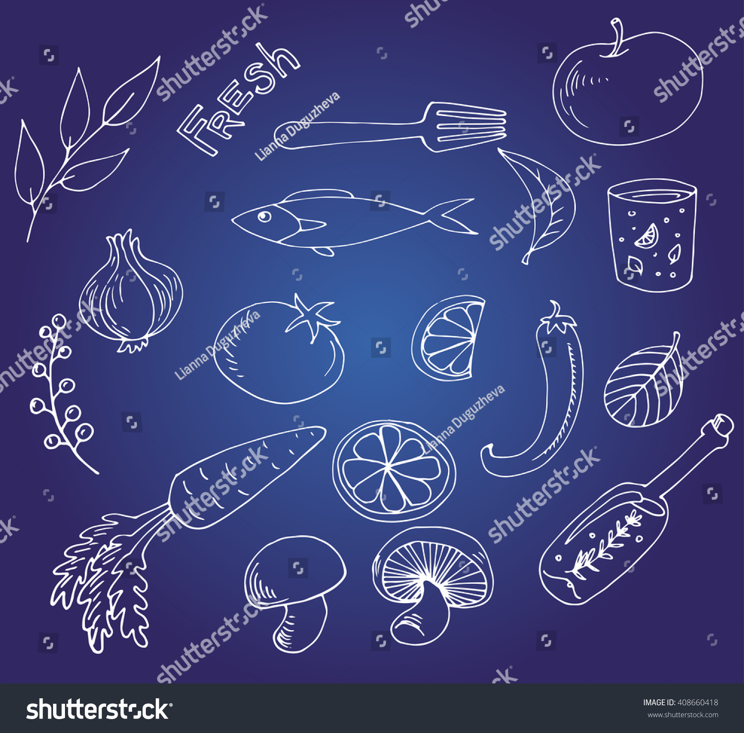 Foods Doodles Hand Drawn Sketchy Vector Stock Vector Royalty Free Shutterstock