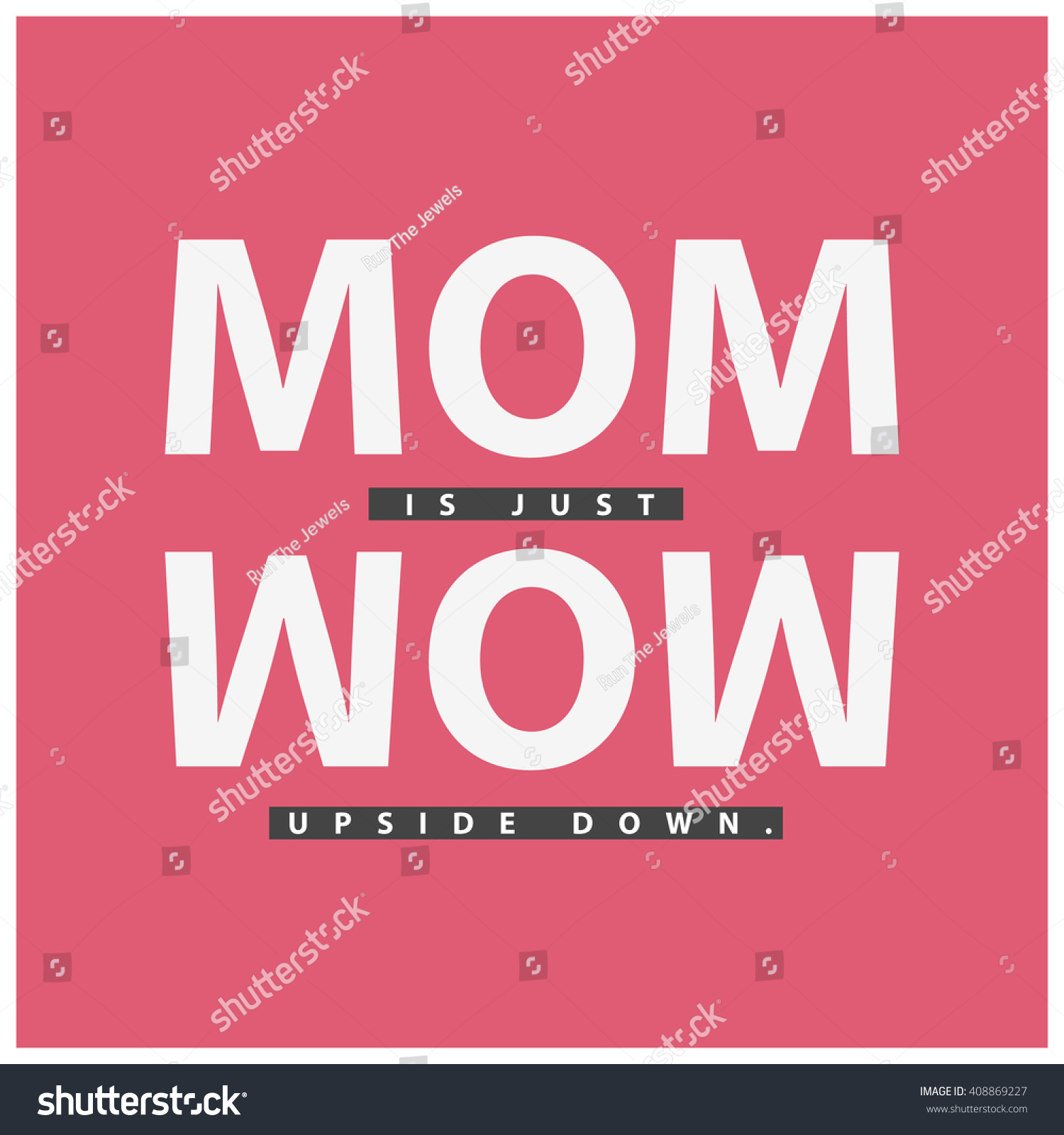 Mom Wow Upside Down Mothers Day Stock Vector Royalty Free