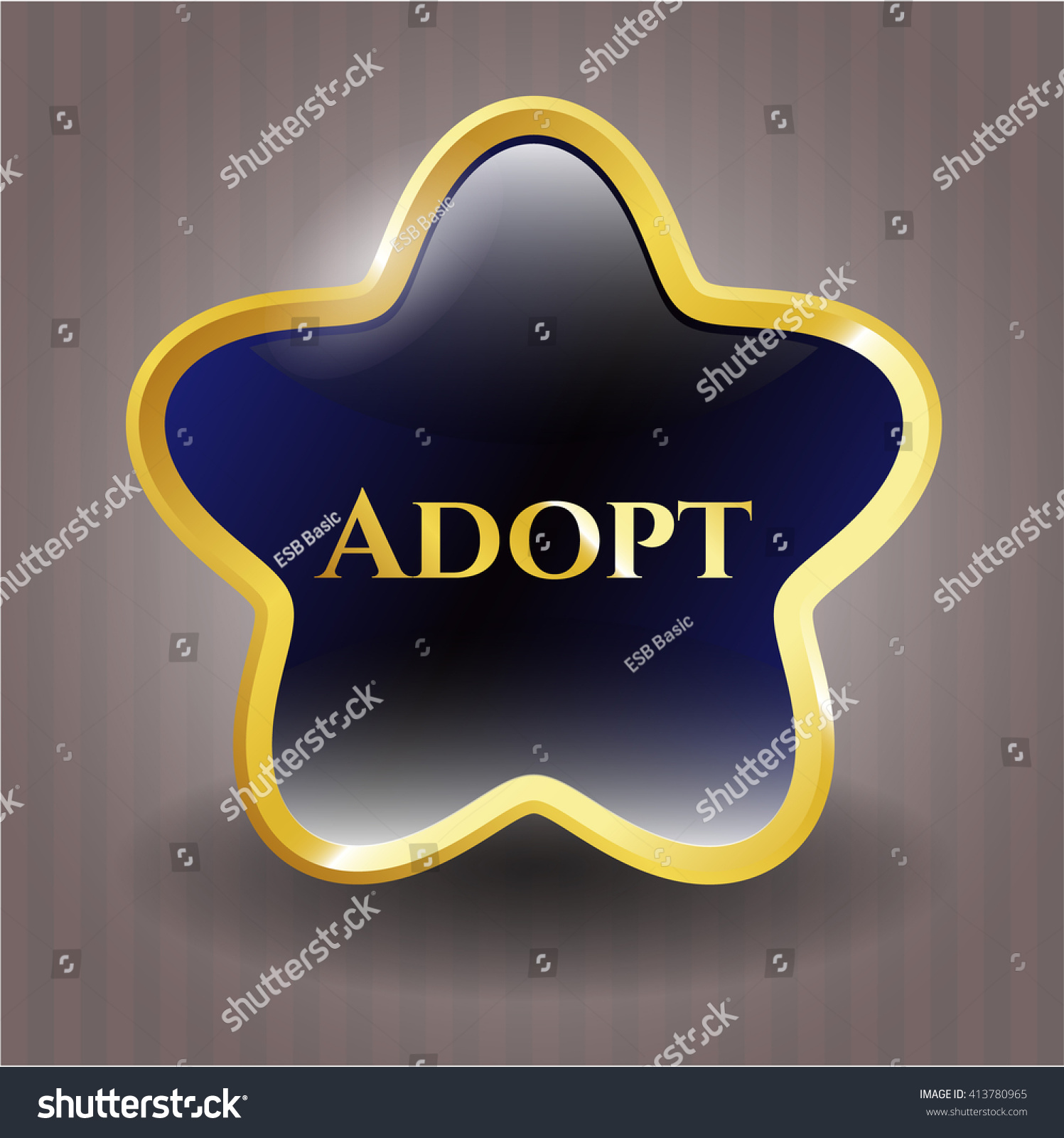 Adopt Gold Shiny Emblem Stock Vector Royalty Free