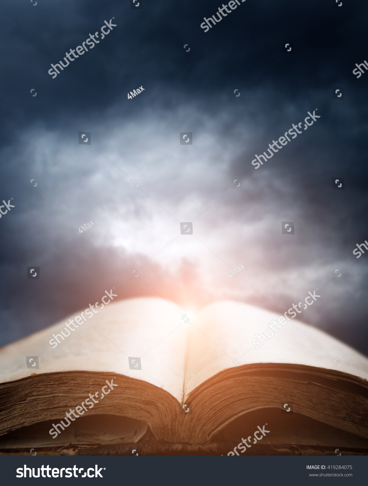 Bible Over Sunset Sky Stock Photo 419284075 Shutterstock