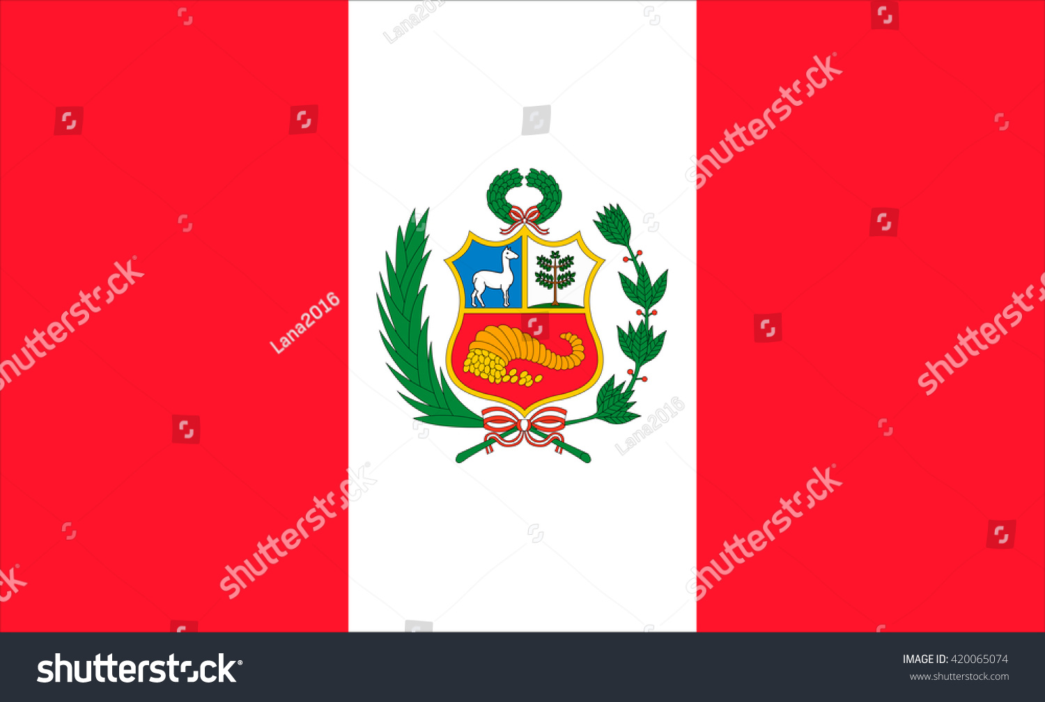 ペルー国旗のベクター画像のベクター画像素材ロイヤリティフリー 420065074 Shutterstock