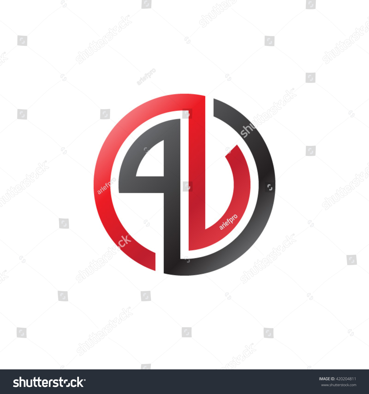 Pv Initial Letters Looping Linked Circle Stock Vector Royalty Free