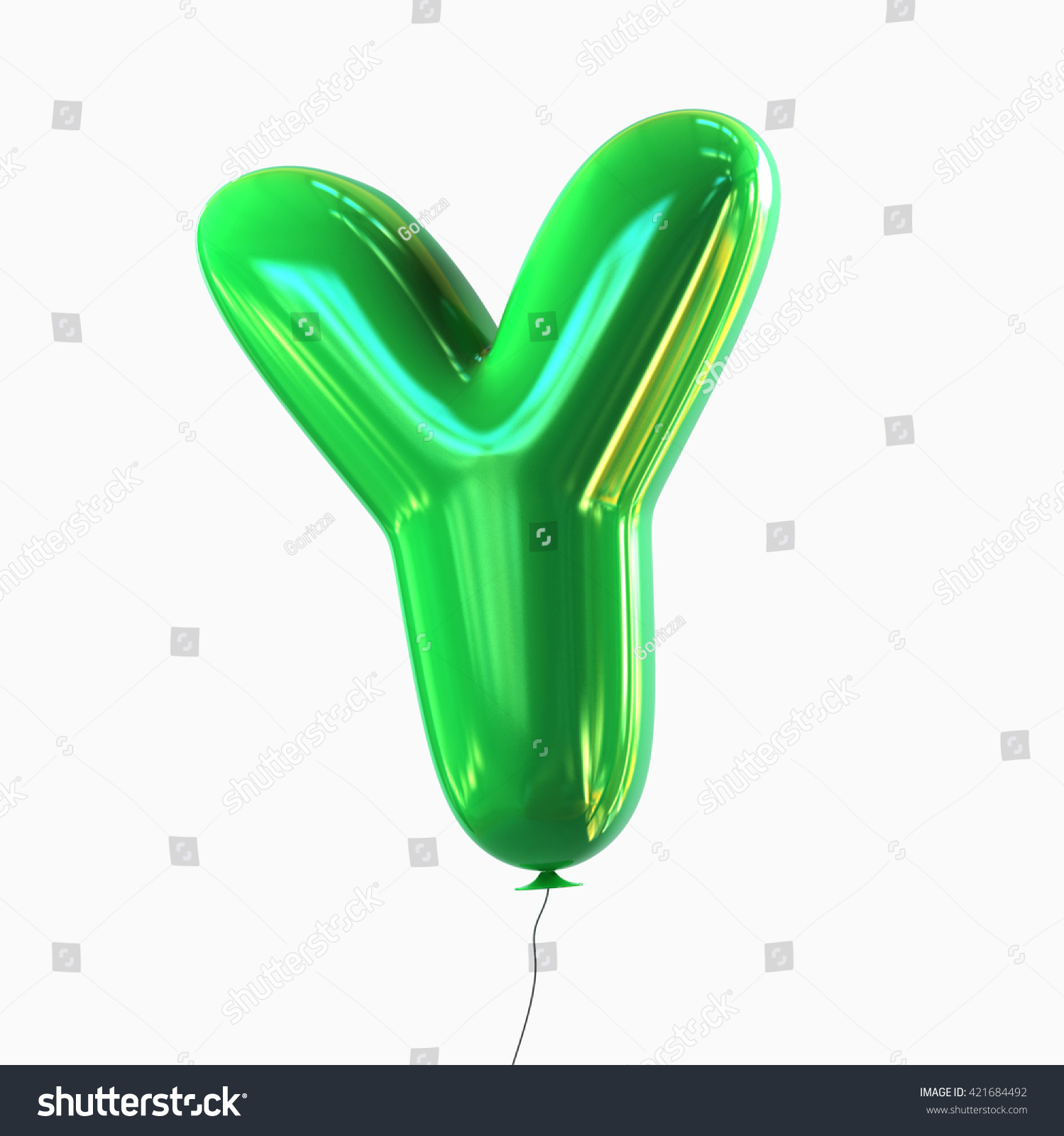 Letter Y Balloon Font Isolated On Stock Illustration