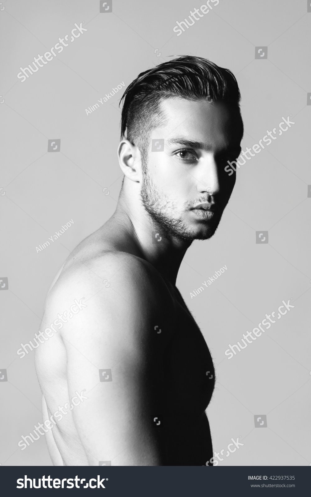 Sexy Expressive Shirtless Male Model Flirting Stock Photo 422937535