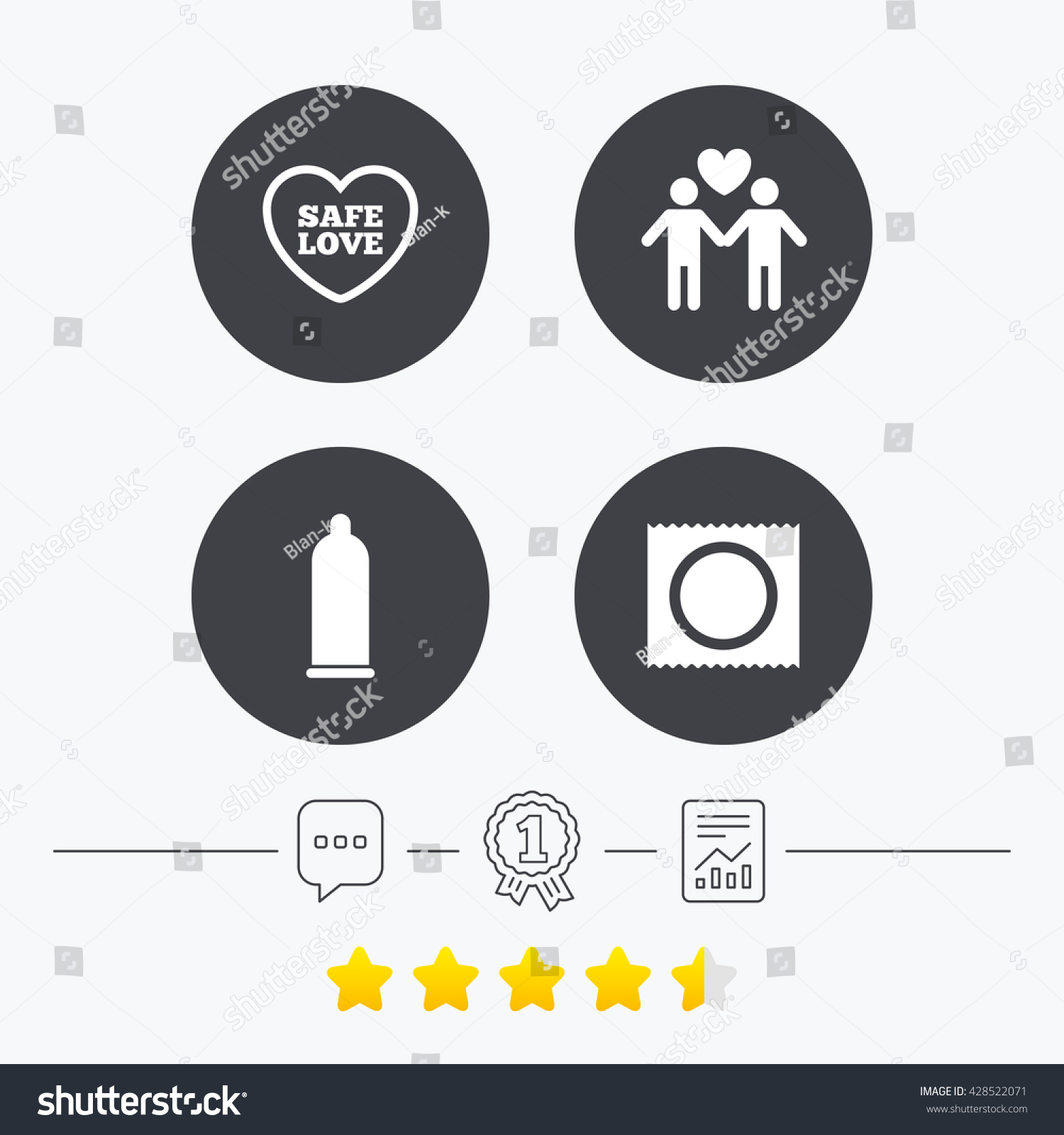 Condom Safe Sex Icons Lovers Gay Stock Vector Royalty Free