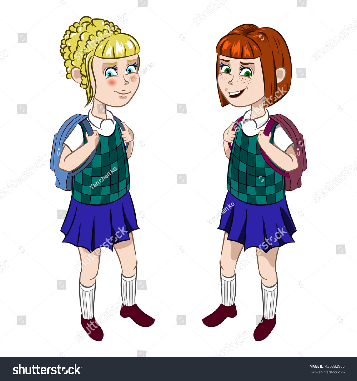 Cartoon two girls
