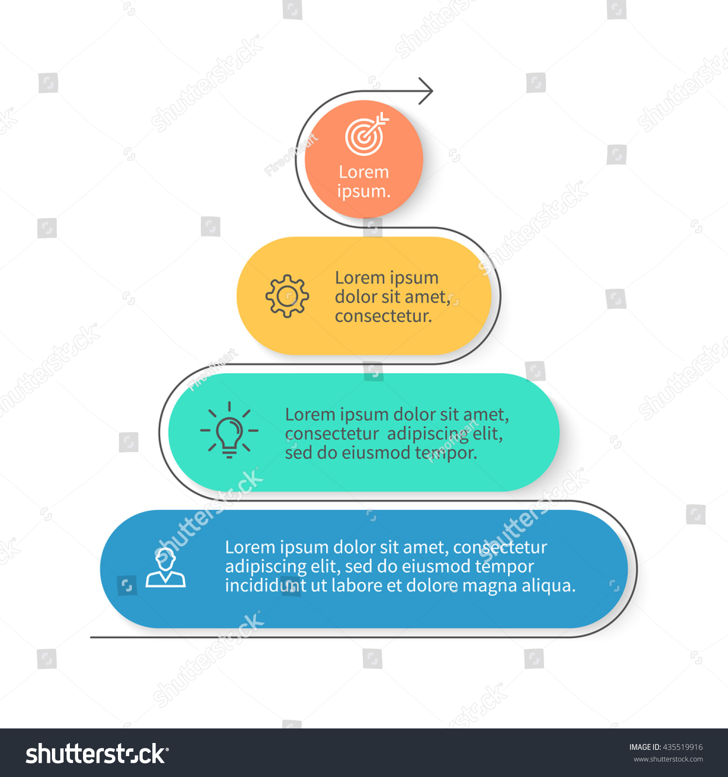 Pyramid Infographics Business Diagram Chart Stock Vector Royalty