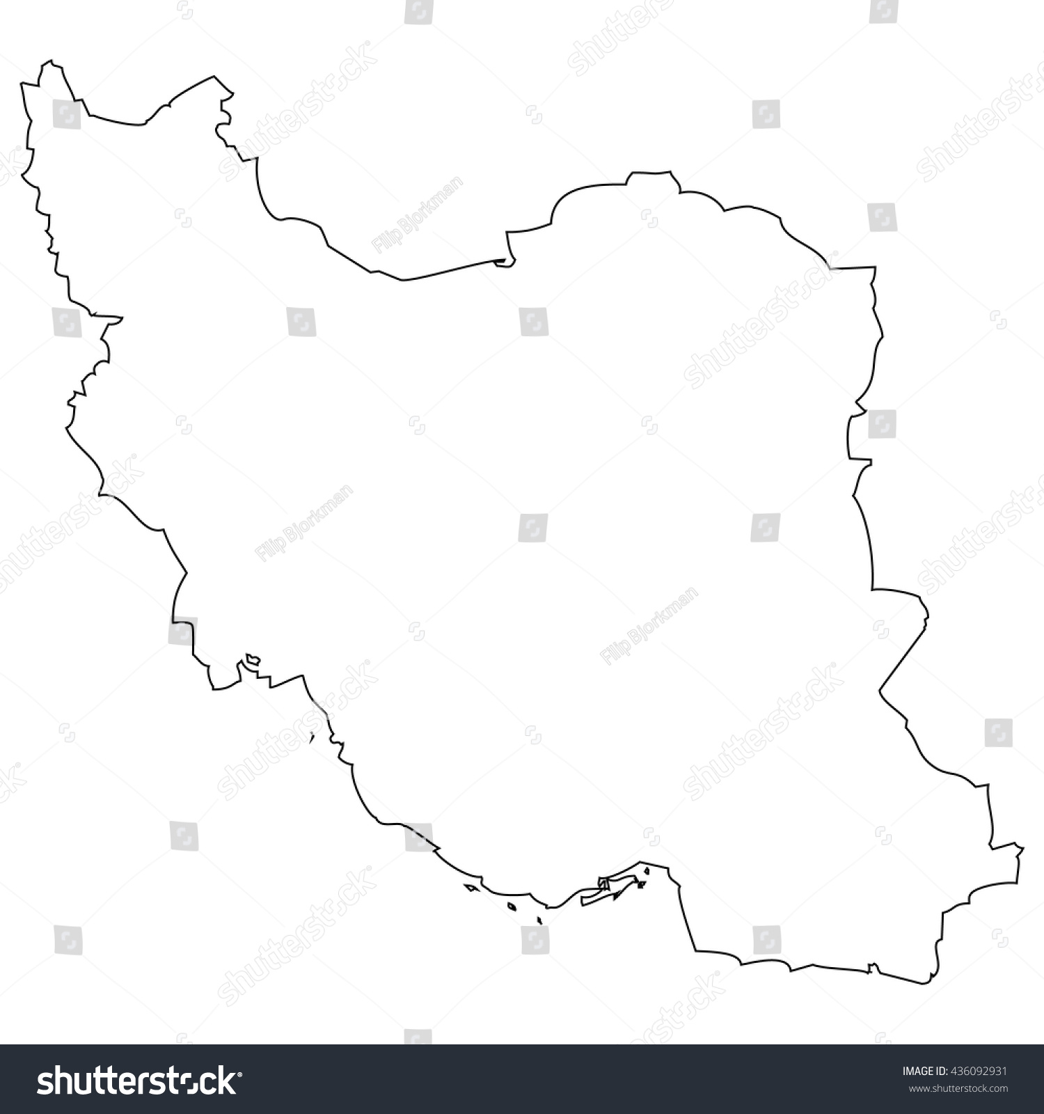 High Detailed Vector Contour Map Iran Stock Vector Royalty Free