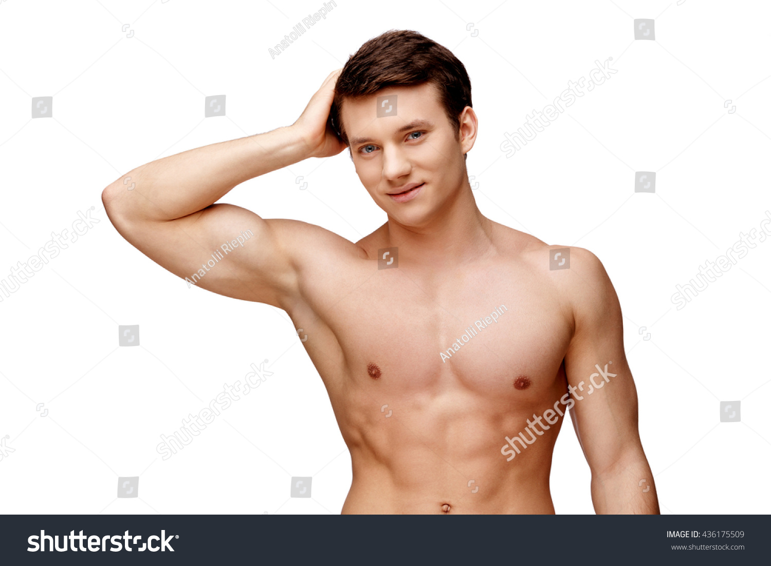 A hot sexy boy playing with his armpits