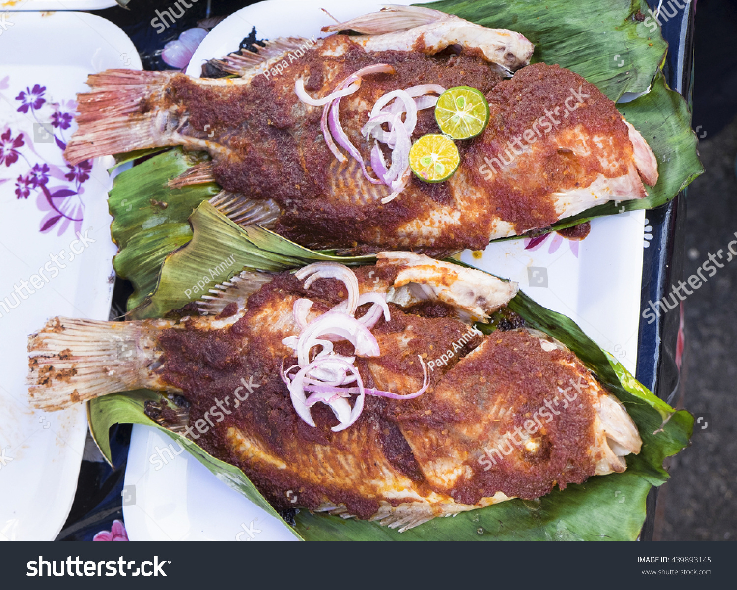 Ikan Bakar Malaysian Famous Street Food Stock Photo