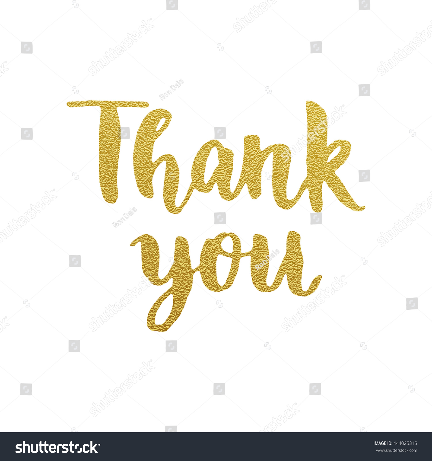 Thank You Gold Glitter Card Design Stock Vector Royalty Free