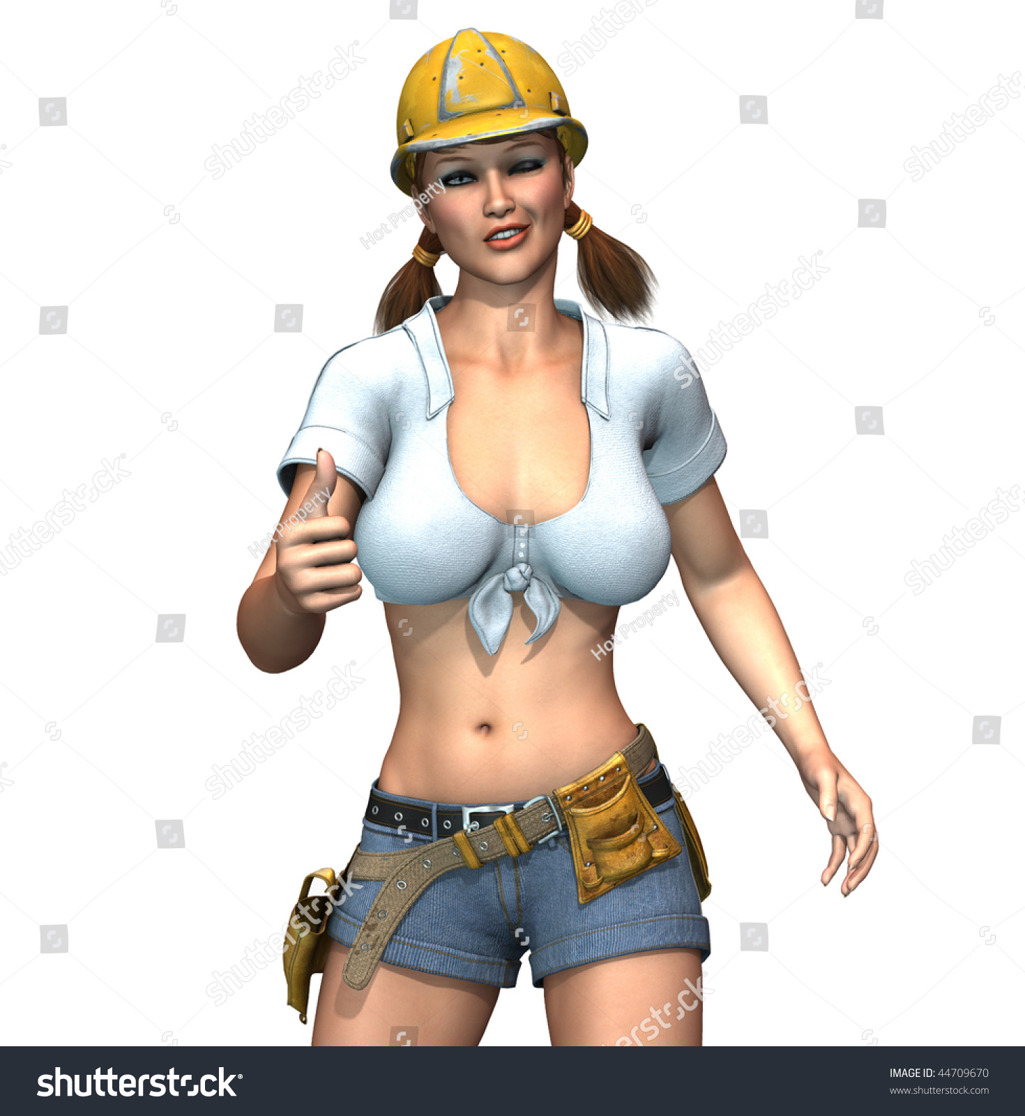 Красивый секс телочки строителя в каске