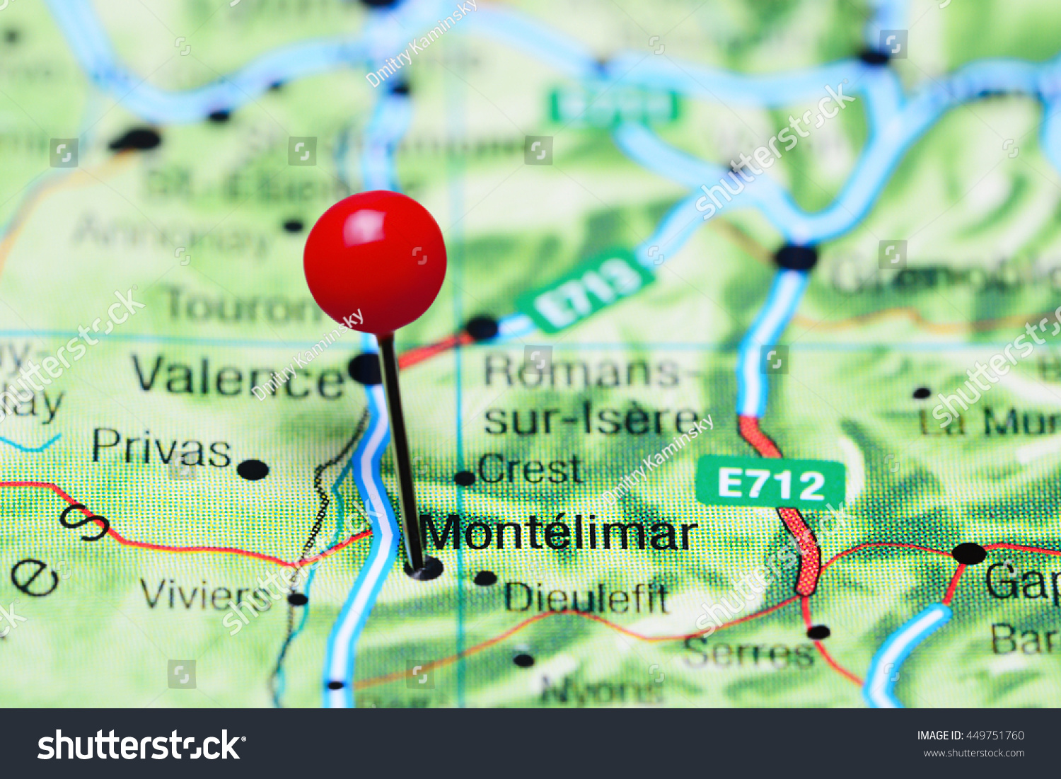 Montelimar Pinned On Map France Stock Photo Shutterstock