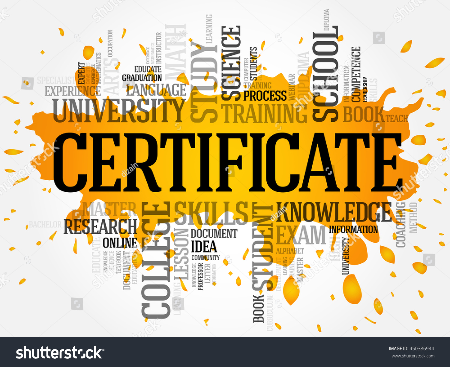 Certificate Word Cloud Collage Education Concept Stock Vector Royalty