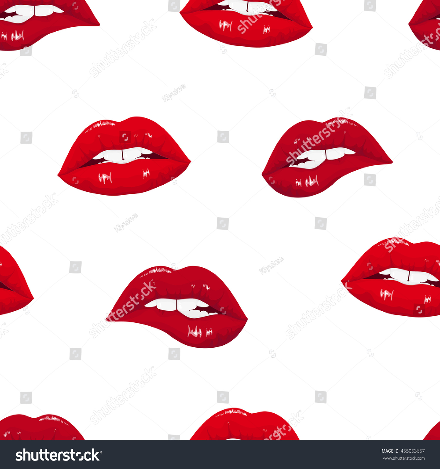 Seamless Background Sexy Red Female Lips Stock Vector Royalty Free