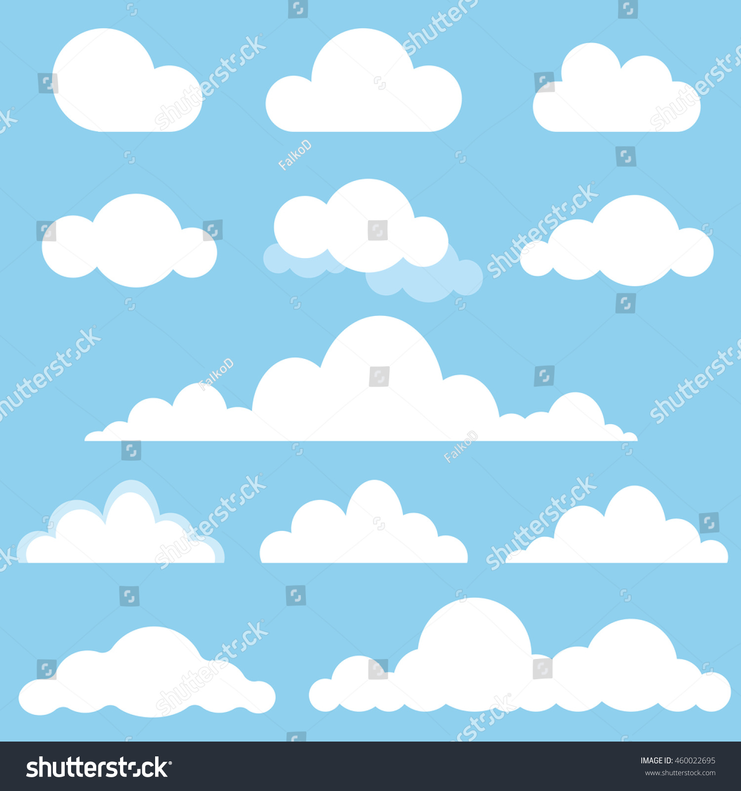 Cloud Vector Icon Set White Color Stock Vector Royalty Free