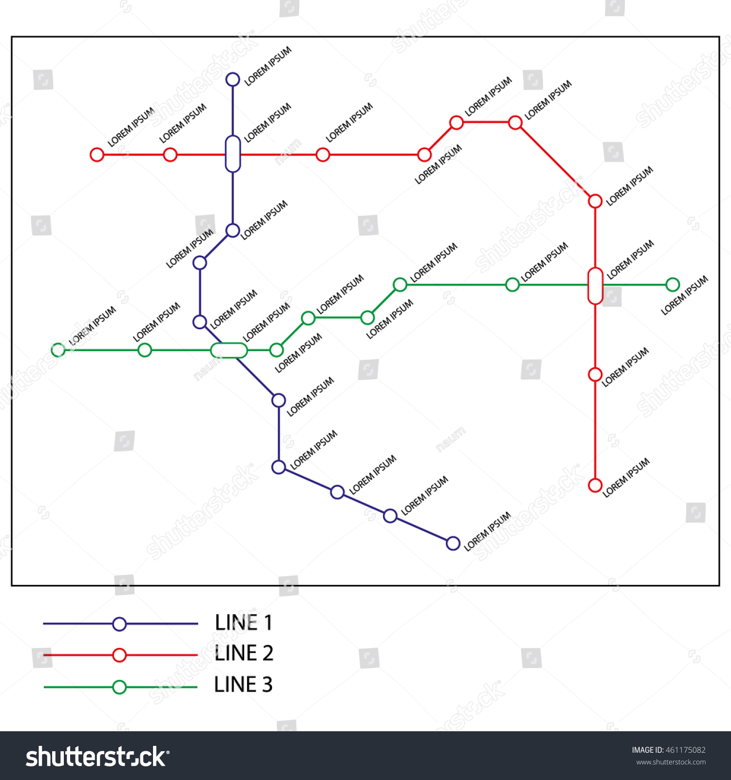 Metro Subway Map Design Template City Stock Vector Royalty Free