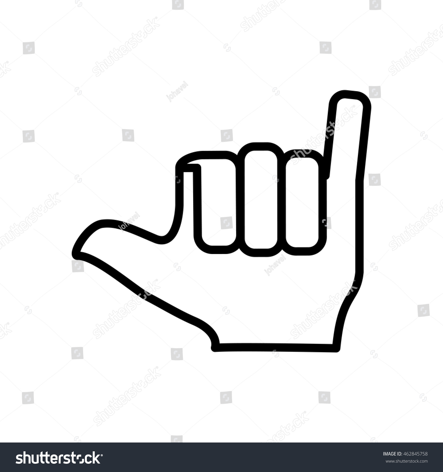 Hand Finger Gesture Palm Silhouette Icon Stock Vector Royalty Free