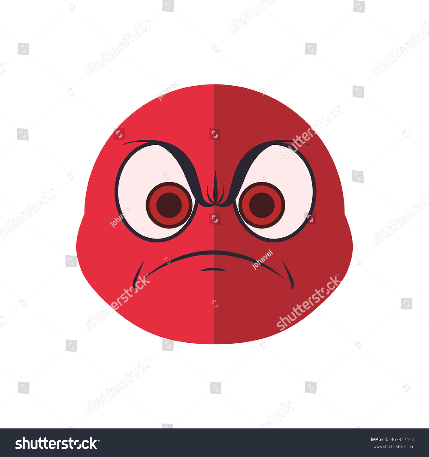 Face Sphere Angry Eyes Expression Cartoon Stock Vector Royalty Free