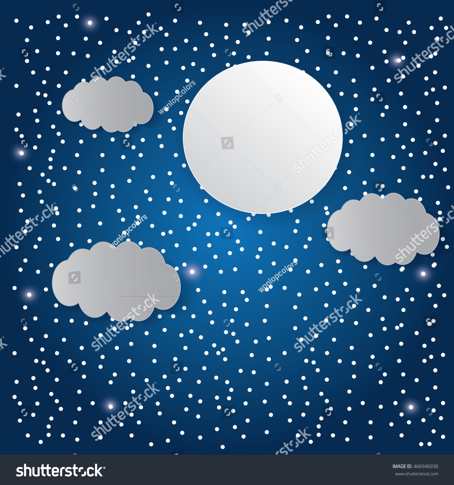 Mystical Night Sky Background Moon Clouds Stock Vector Royalty Free