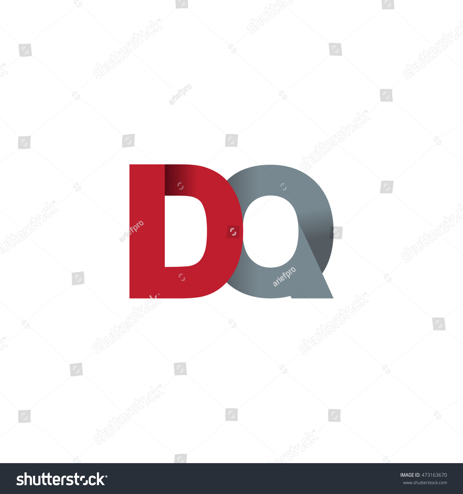 Initial Letters Dq Overlapping Fold Logo Stock Vector Royalty Free