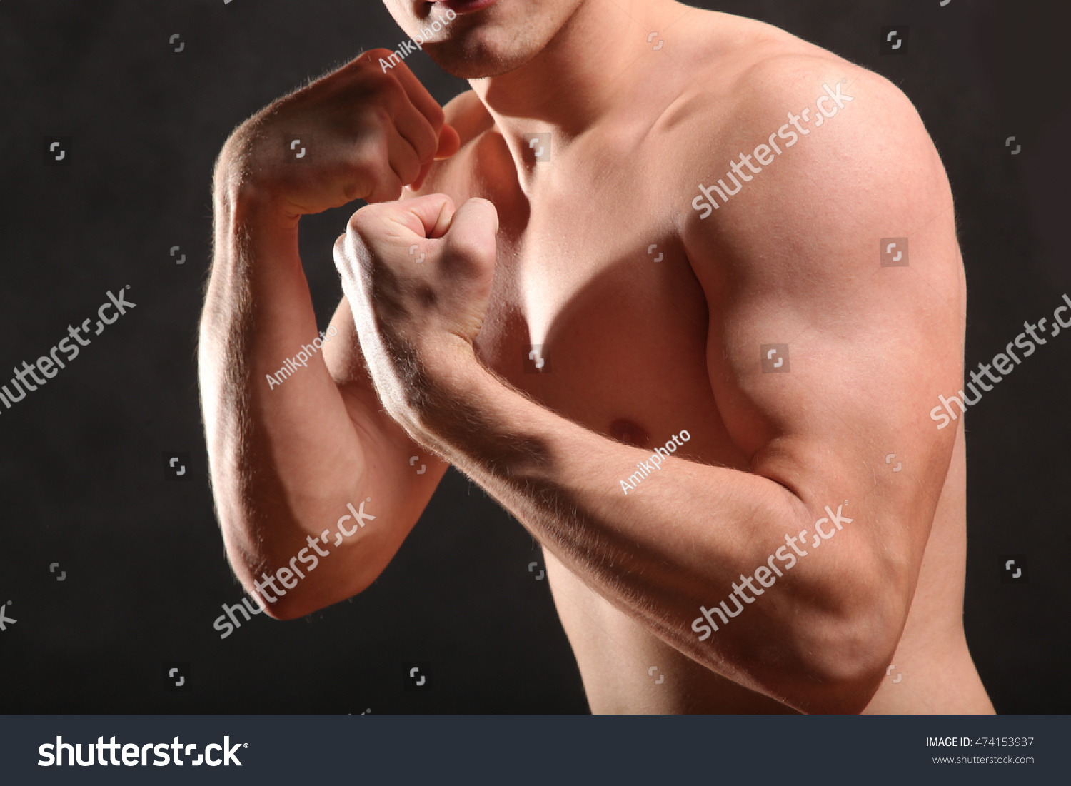 Nude Male Torso Muscle On Black Stock Photo 474153937 Shutterstock