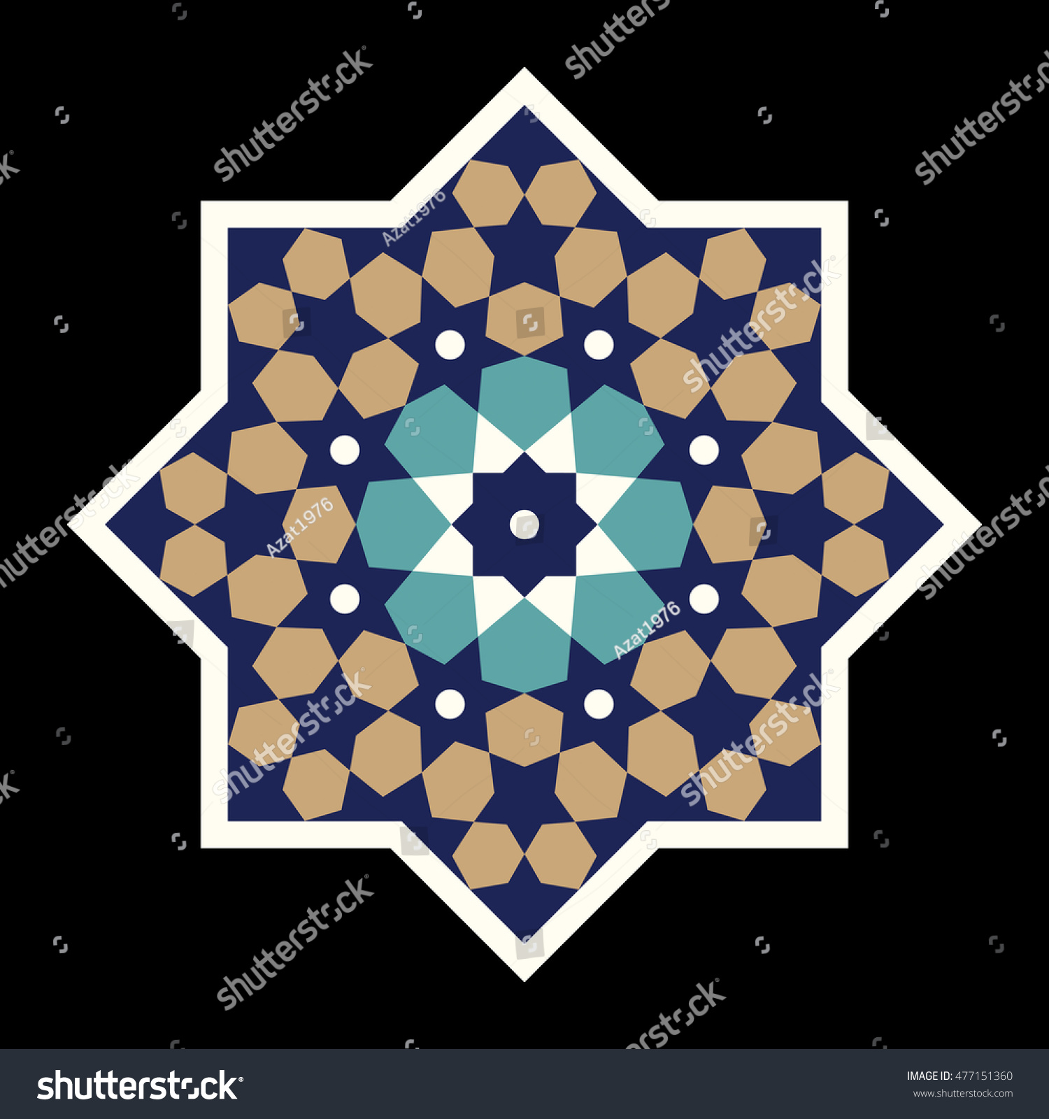 Morocco Geometric Ornament Traditional Islamic Design Stock Vector