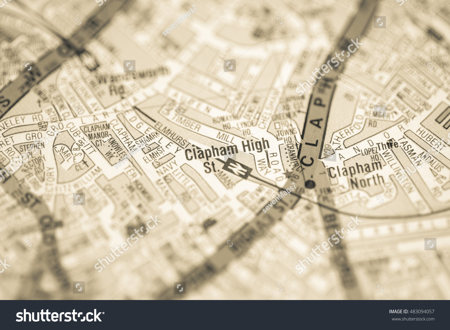 Clapham High Street London Uk Map Stock Photo 483094057 Shutterstock