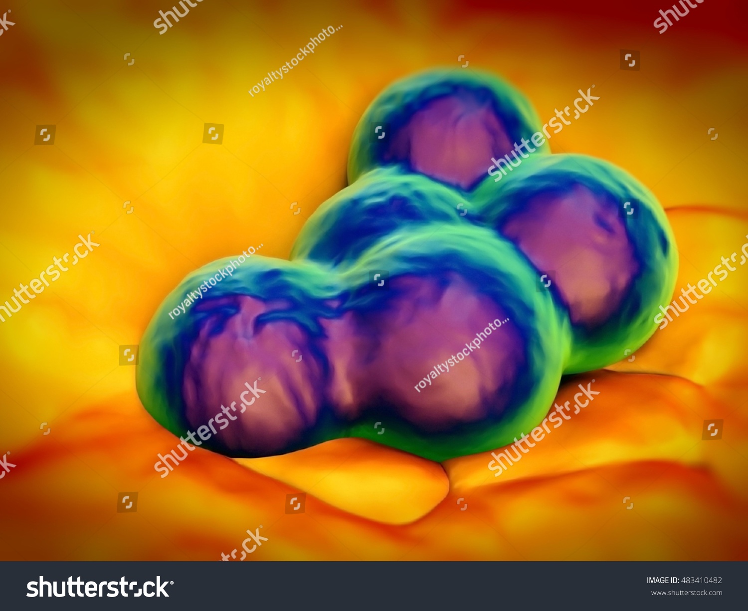 Superbug Staphylococcus Aureus Mrsa Bacteria D Stock Illustration