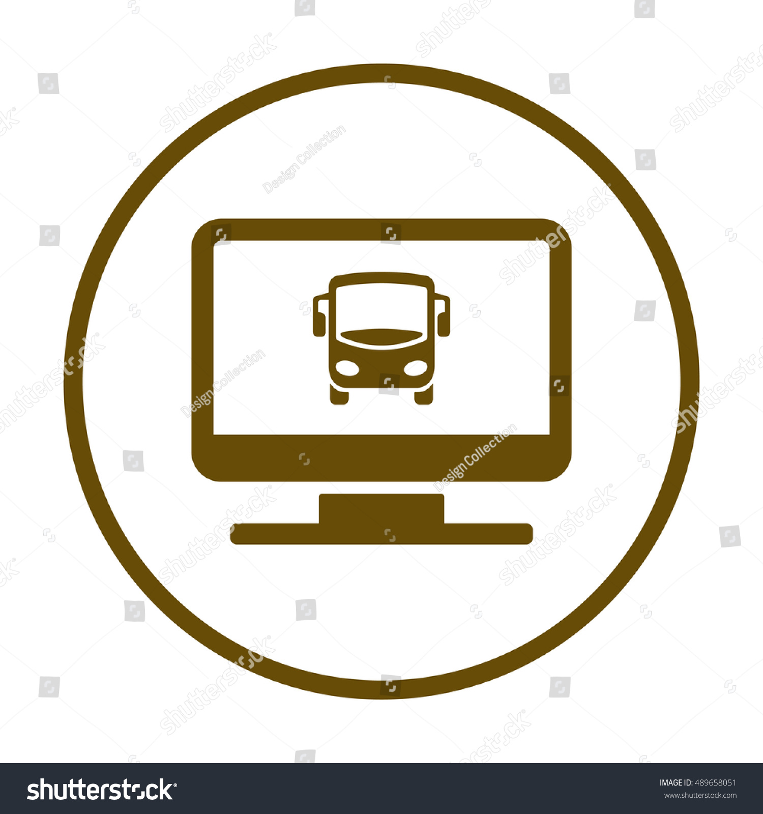 Bus Icon Flat Design Stock Vector Royalty Free 489658051 Shutterstock