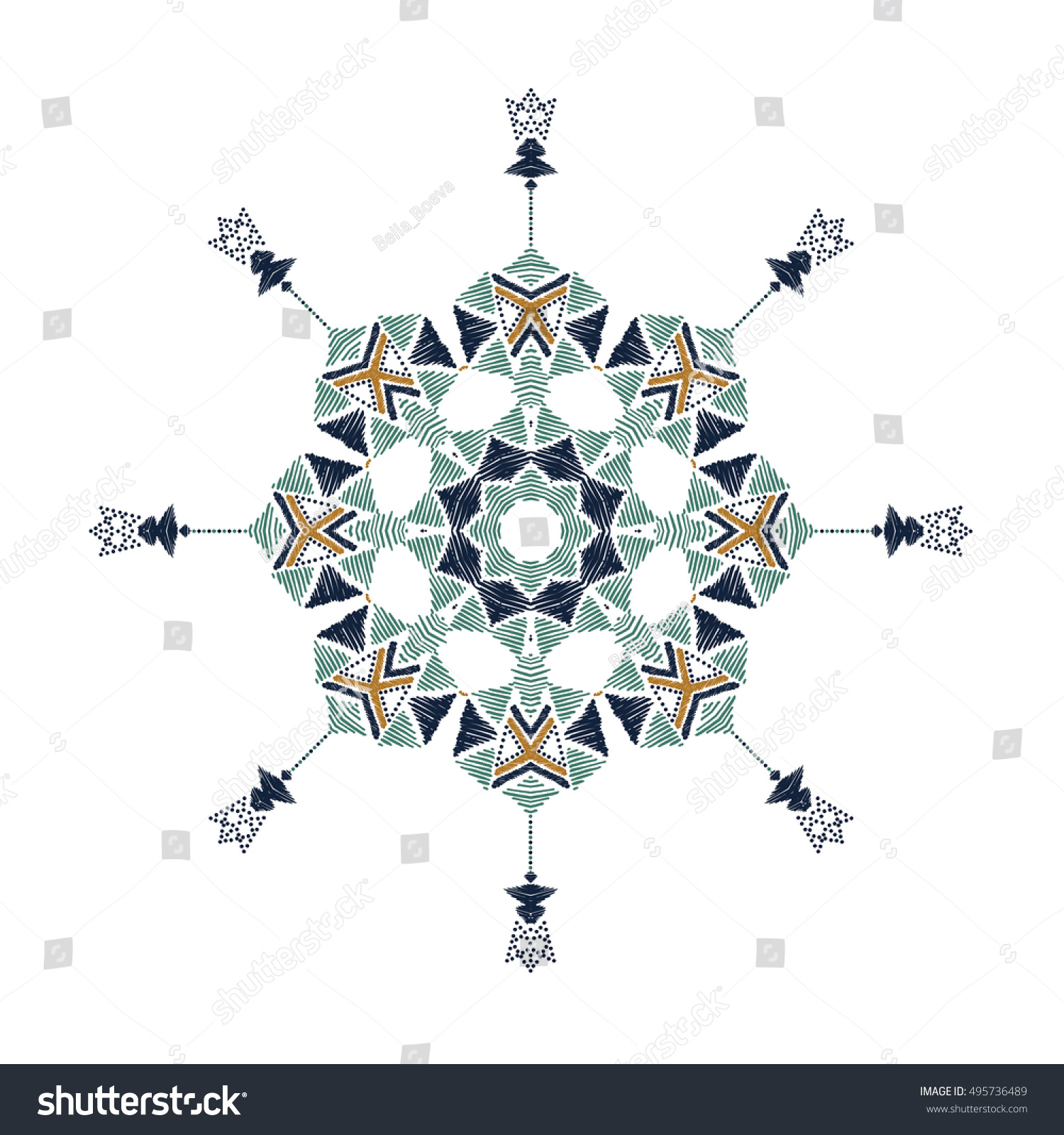 Tribal Folk Aztec Geometric Pattern Circle Stock Vector Royalty Free