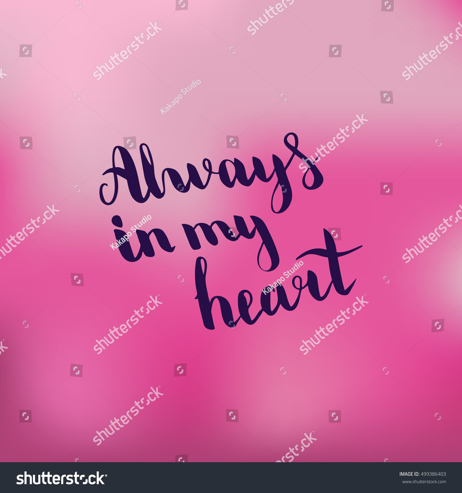 Always My Heart Illustration Handlettering Inspiration Stock Vector