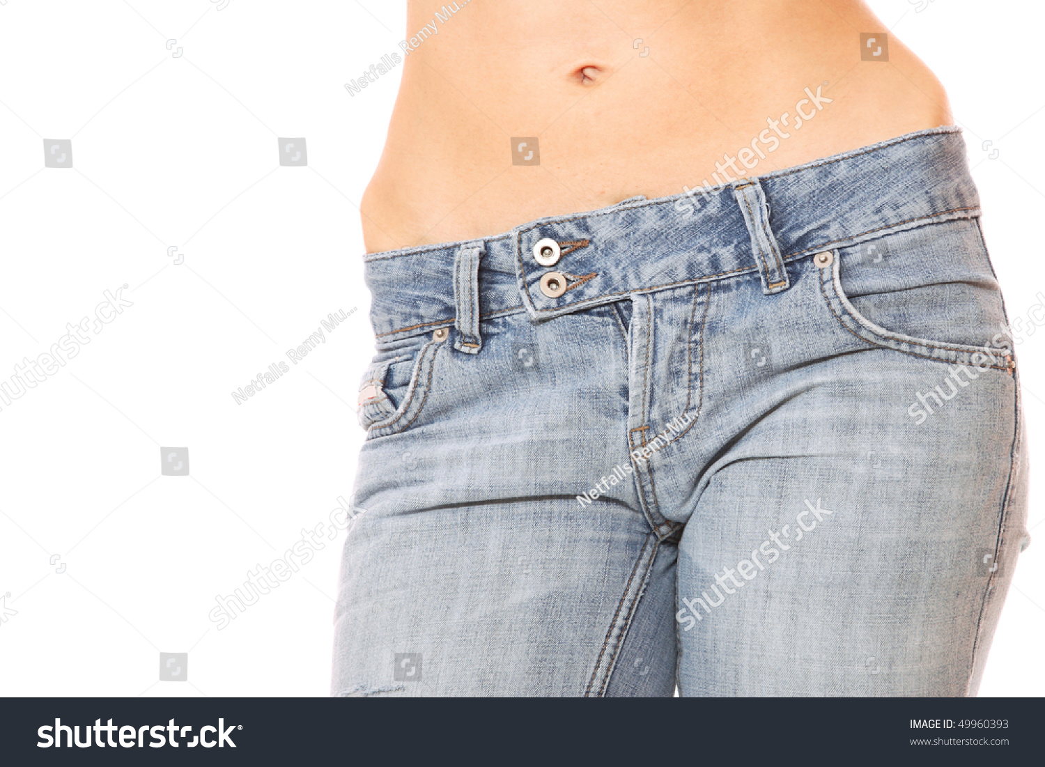 Sexy Fit Woman Jeans Naked Stomach Stock Photo 49960393 Shutterstock