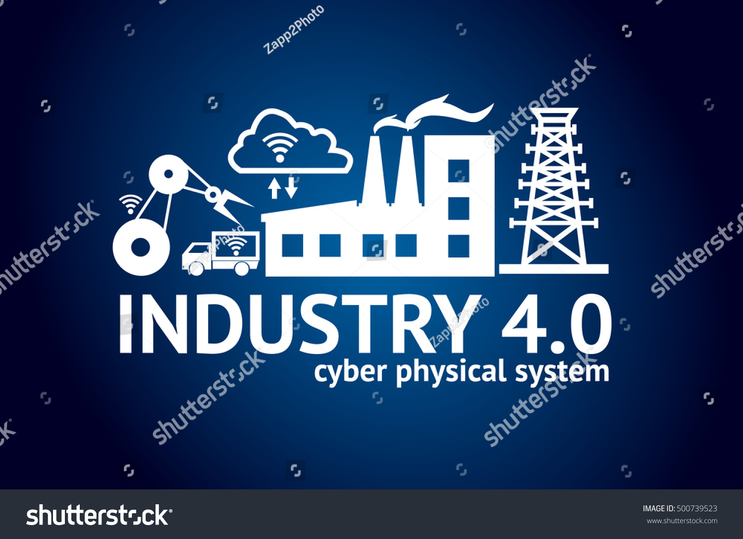 Industrial 40 Cyber Physical Systems Concept Stock Illustration