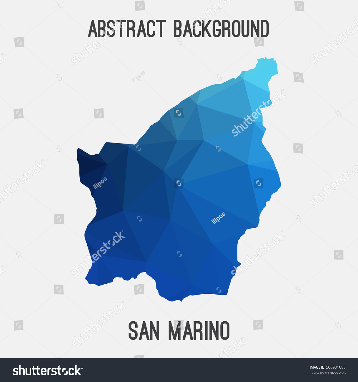 San Marino Map Geometric Polygonalmosaic Styleabstract Stock Vector