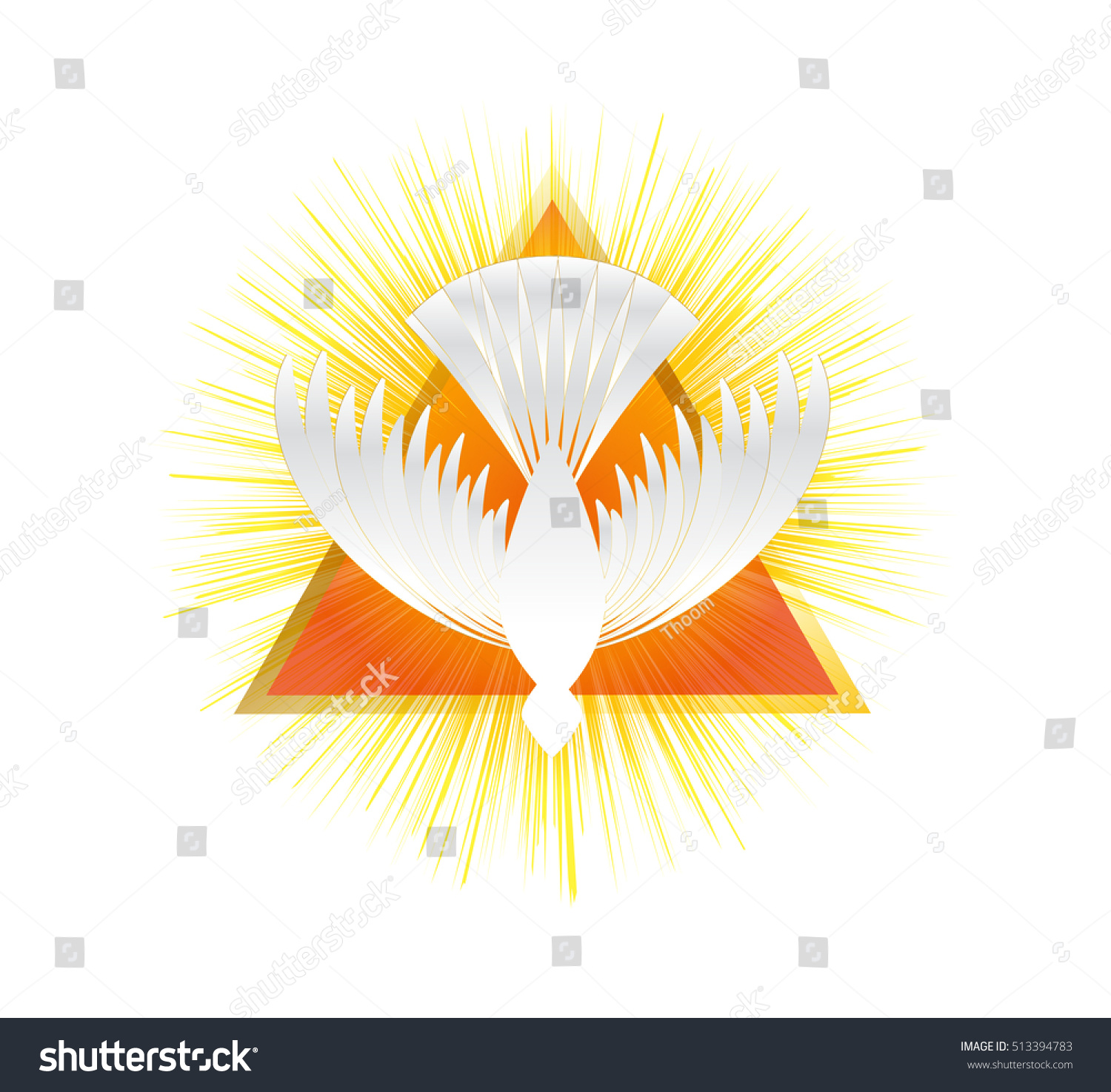 Holy Spirit Symbol White Dove Halo Stock Vektor Royaltyfri