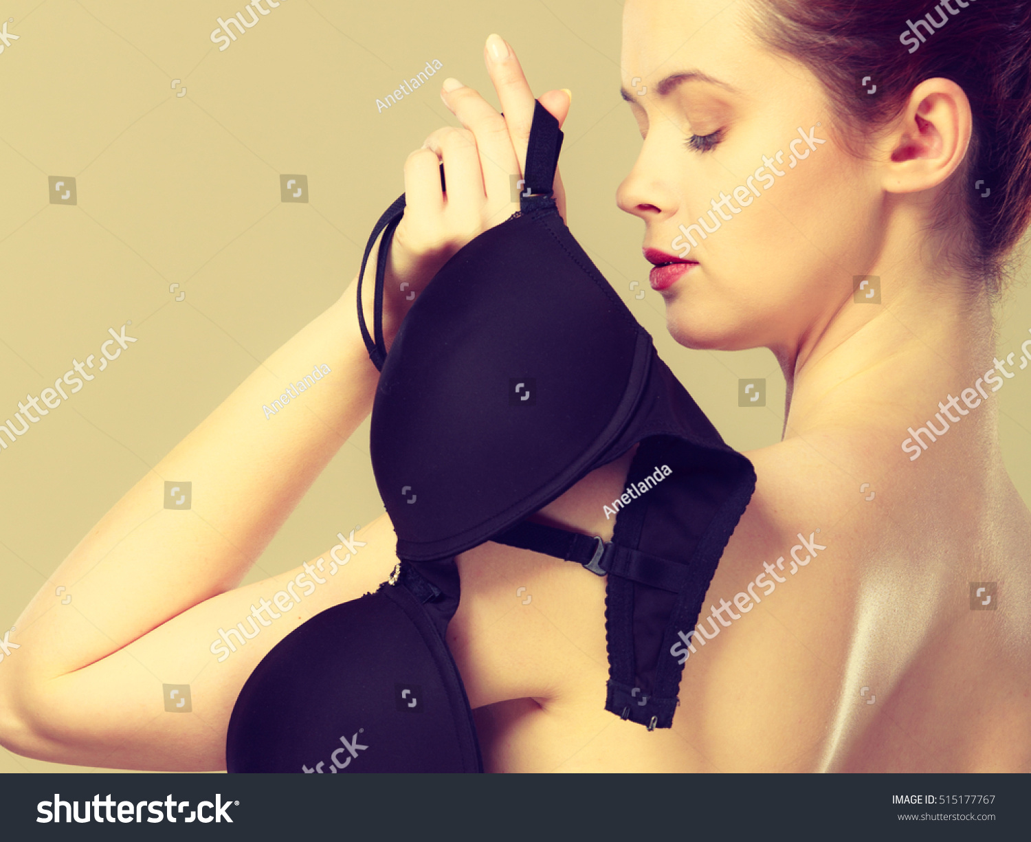 Bosom Concept Slim Attractive Naked Woman Stock Photo