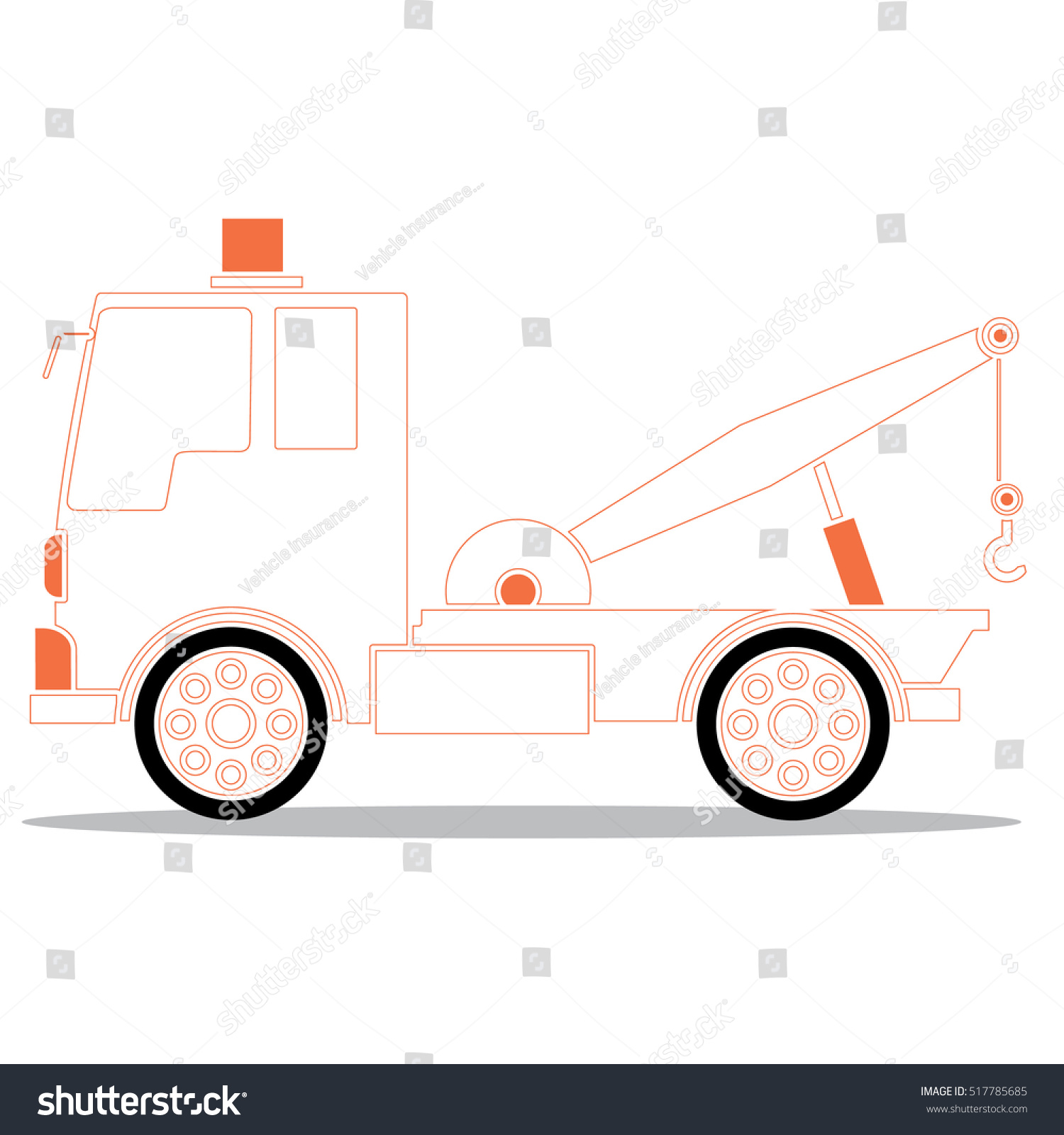 Vector Towing Truck Silhouette Sign Isolated Stock Vector Royalty Free