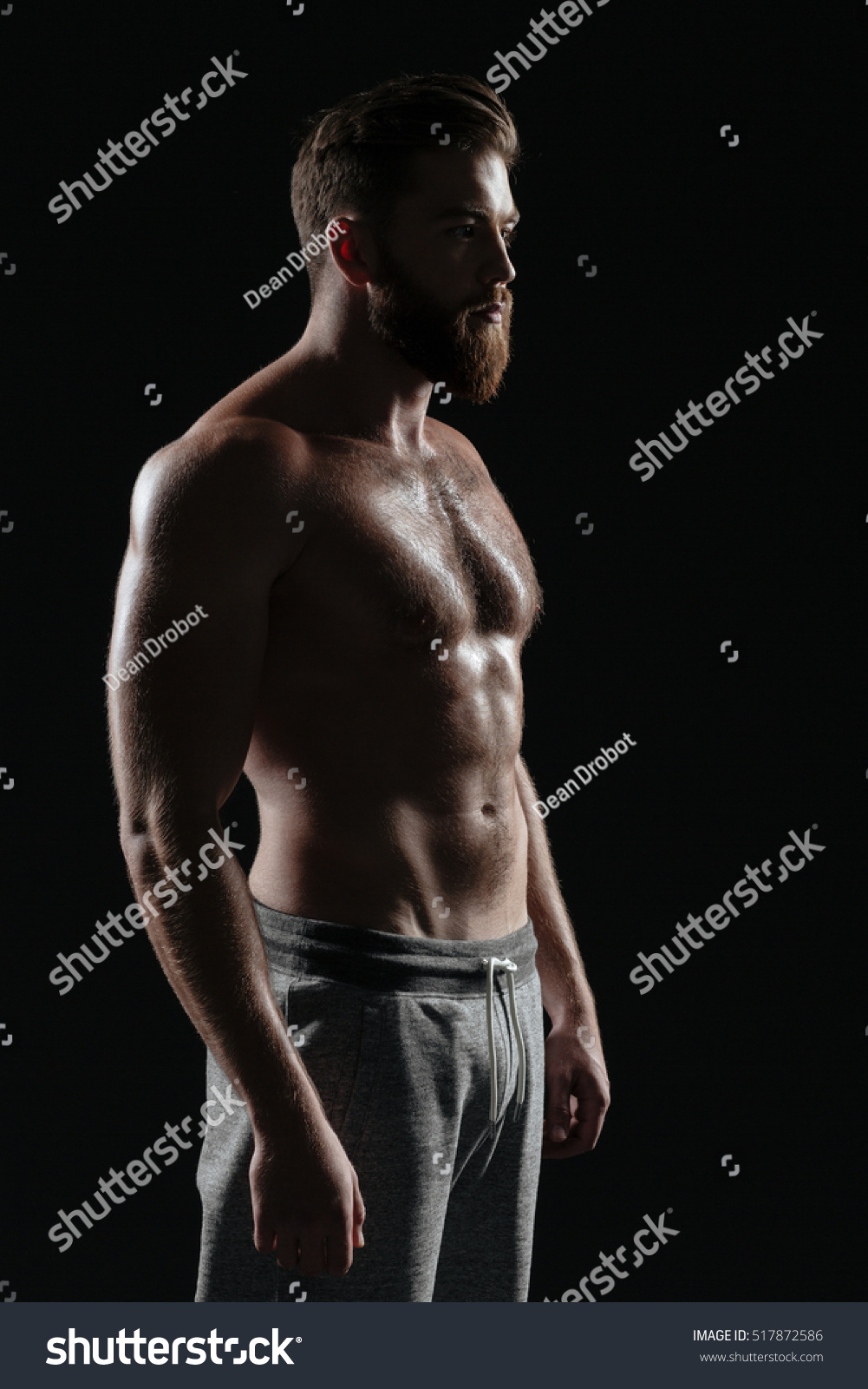 Side View Naked Athletic Man Looking Stock Photo Shutterstock