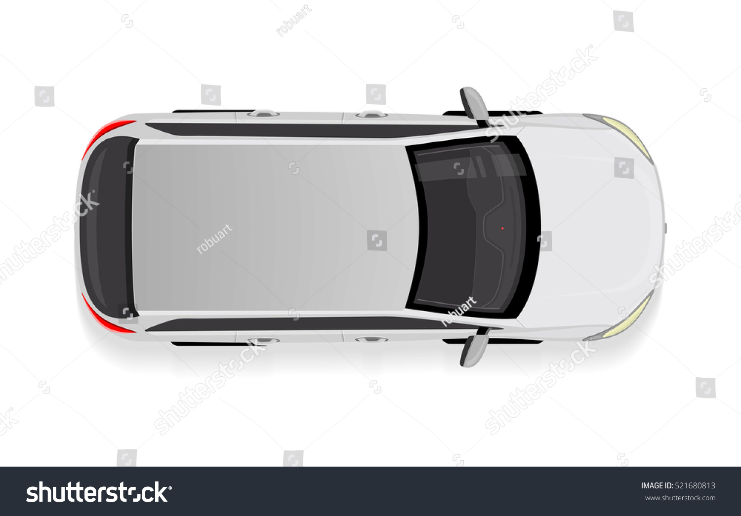 White Car Top View Vector Illustration Stock Vector Royalty Free