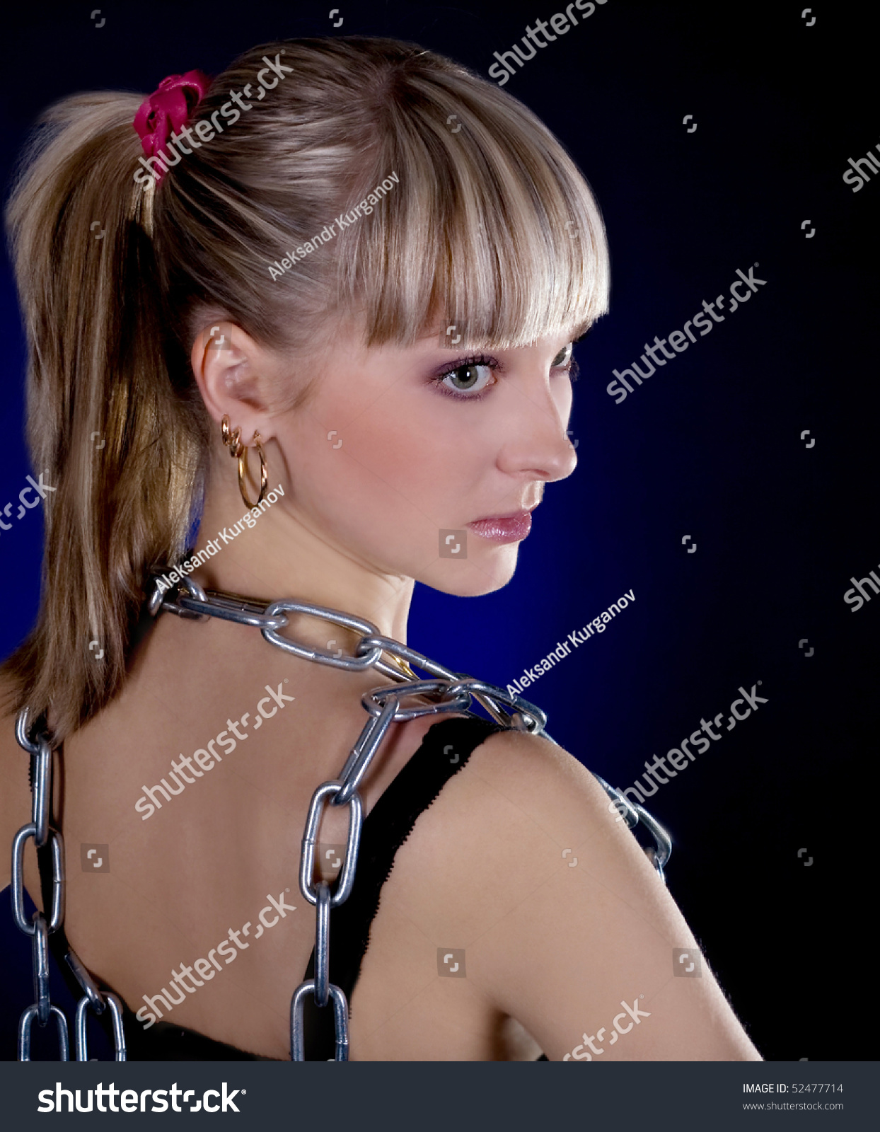 Sexy Blonde Nude Back Chains Over Stock Photo Shutterstock