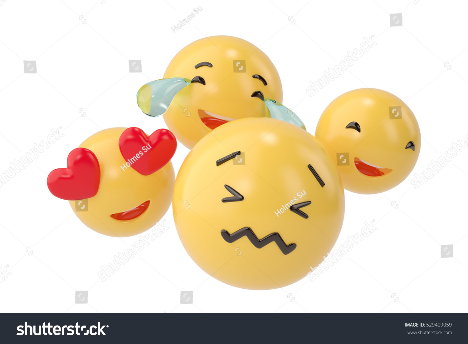 Emojis Icons Facial Expressions Social Media Stock Illustration