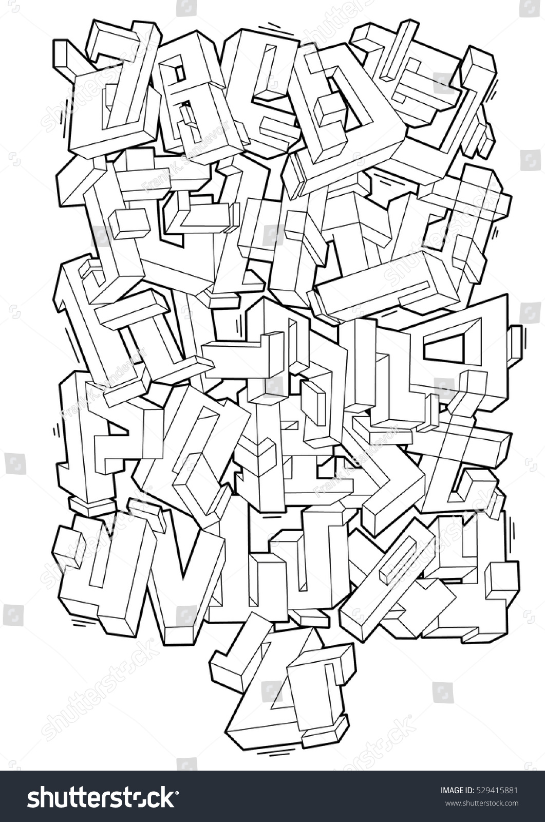 Graffiti Letters Sketch Alphabet Shutterstock