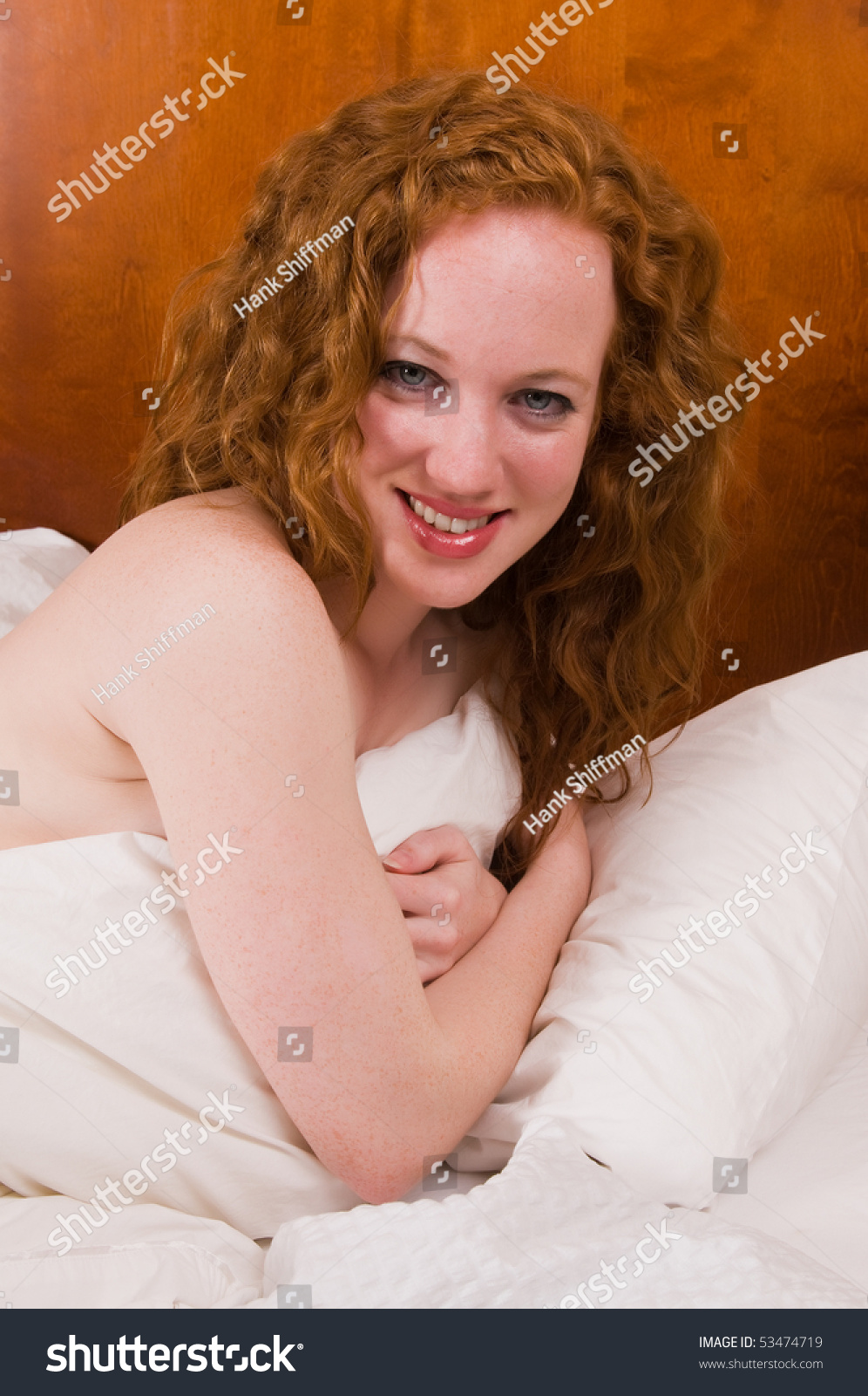 Pretty Pale Redhead Lying Nude Bed Stock Photo Shutterstock