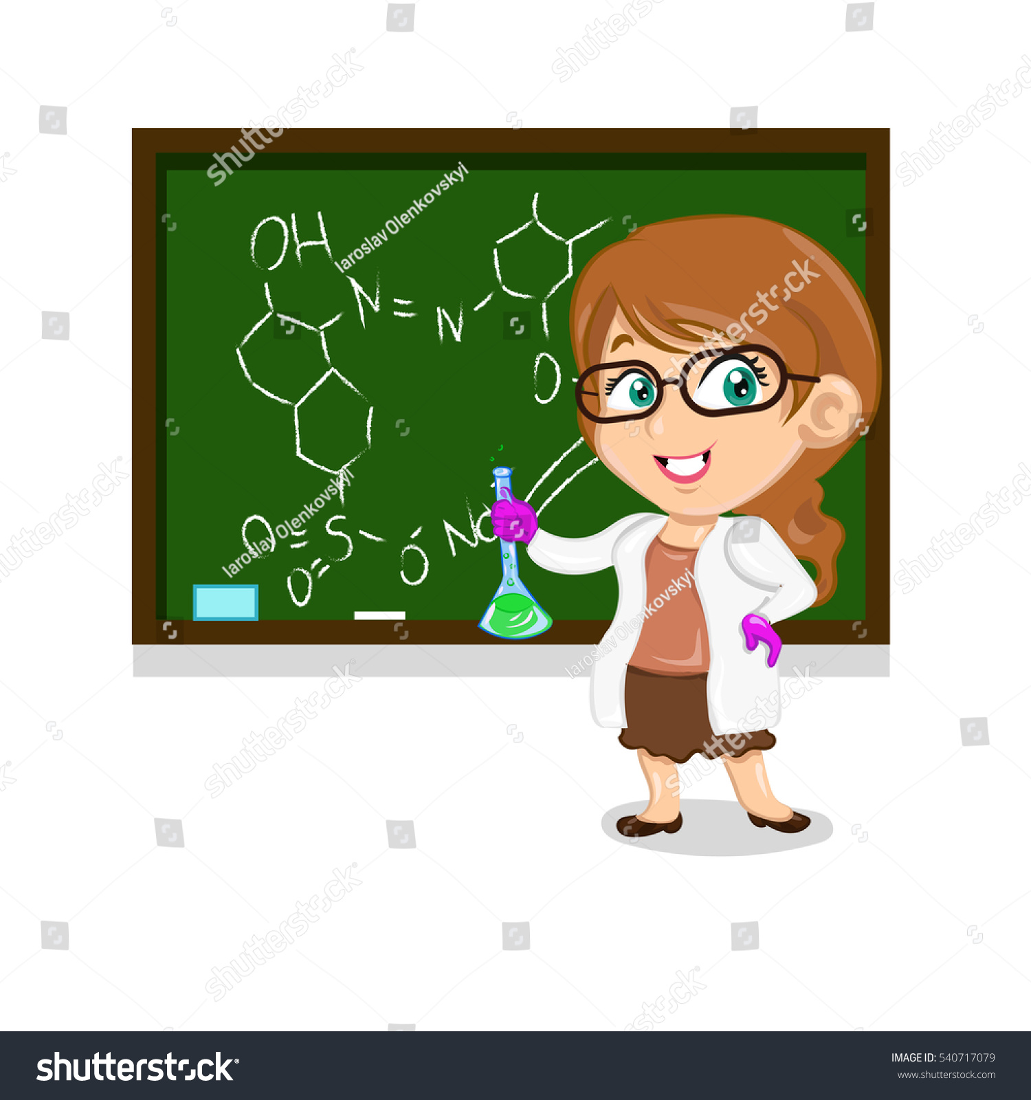 Sexy biology teacher holds