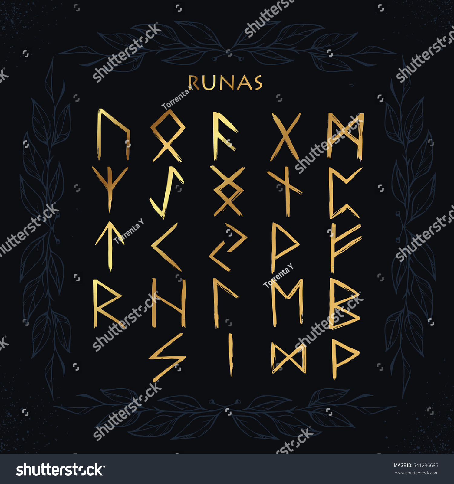 Set Old Norse Scandinavian Runes Rune Stock Vector Royalty Free